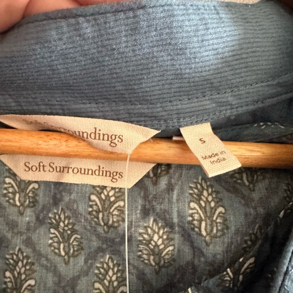 NWT Soft Surroundings Dark Teal Blue 2-Piece Boho Commelina Blouse size Small - Picture 6 of 6